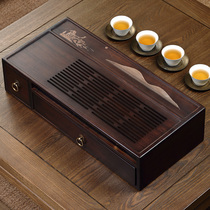 Bamboo tea tray Home small simple creative kung fu tea set water storage drainage tray with small tea tray storage box