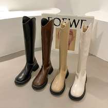 MAROLIO good wear and leg repair ~ long boots female 2021 New plus velvet knee Knight boots