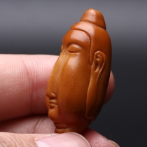 Early morning nuclear carving single long face Buddha single grain old oil core men Wen play olive Hu pendant handlebar with pure handwork