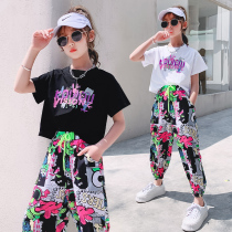 Girls summer dress suit 2022 New childrens clothes Summer Ocean Casual Short Sleeve T Shirt Pants Girl Thin