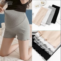 Pregnant womens shorts summer panties outer wear trendy mom elastic threaded leggings sports three-point safety pants anti-light