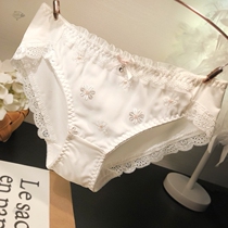 Comfortable female cotton sweet flower embroidery girl breifs day ~ feeling underwear student bag Silk milk buttocks