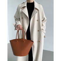 Trench coat womens long spring and autumn 2021 New British wind drape senior sense coat loose French casual coat