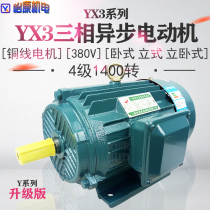 Qian Tao YX3 three-phase asynchronous motor 380V4 motor Vertical horizontal copper wire YX3-90L-4 Y90L-4