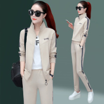 High quality sportswear suit womens fall 2021 new Korean version fashion casual foreign air personality sweatshirt three-piece set