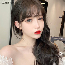 Wig female long curly hair big wave fluffy natural long hair long straight hair full real hair silk wig hair set short hair female
