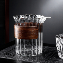 Creative ring bamboo Glass Road cup tea division kung fu tea set accessories high-end thick heat-resistant Tea Sea transparent male Cup