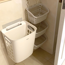 Dirty clothes basket clothes storage basket home bathroom bathroom wall-mounted bucket laundry basket frame basket