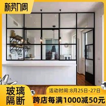 Tempered glass partition wall custom bedroom balcony office special-shaped flat door screen decorative door compartment shielding