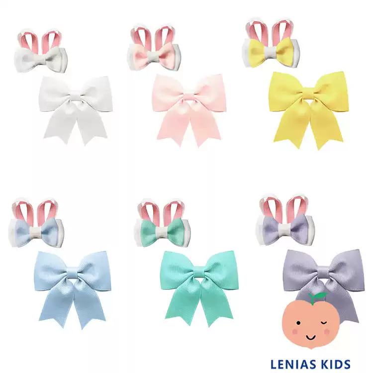 lenias LN家 milledeux21女童糖果色可爱小兔子发夹头饰