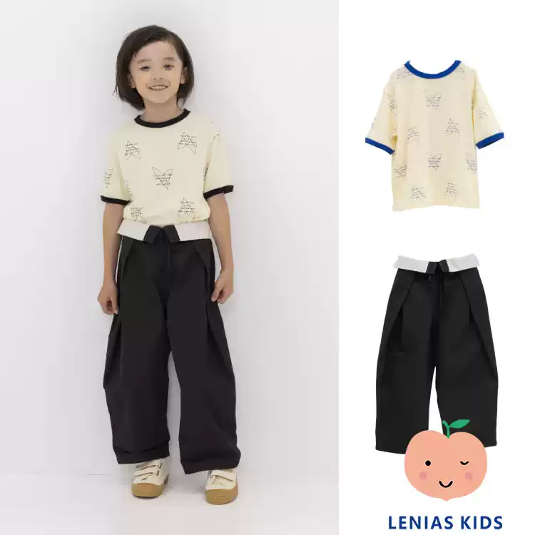 Lenias LN家 日本folk made25SS春夏 印花T恤+休闲裤子