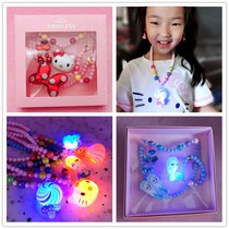 Baby set jewelry cute kid with light beaded Aisha glowing childrens frozen necklace jewelry box