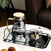 Cool kettle Home glass High temperature resistant Inwind large capacity Heat Resistant Cool Water Cup Suit White Boiled Water Zakers Water Bottle