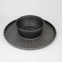 Roasted two-eating pot dual-purpose cast iron baking tray large roasting pan hot pot roasting iron pot commercial baking pan hot pot