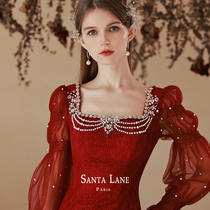 Fishtail) toast to the bride 2022 new evening gown dress lady light extravagant and high-end engagement dress red