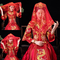 Bride red hijab 2021 new veil ancient style light veil transparent headdress wedding supplies Daquan Chinese Xiuhe