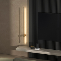 Full copper strip wall lamp minimalist modern light lavish bedroom bedside headlights designer extremely minimalist living-room grille background wall light