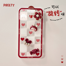 Suitable for apple 13 phone shell iphone13 stereo rotating 13promax flower iPhone12 mesh red full package 11pro transparent xr silicone soft xs light and thin