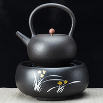 Kun De black pottery kettle household ceramic teapot tea cooker retro tea cooker full-automatic electric pottery stove set