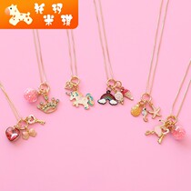 Childrens accessories cute princess Super fairy tidal Girl Necklace girl baby fashion cartoon neck chain pendant first jewelry