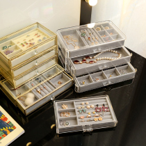 Jewelry storage box household large capacity small exquisite ins Wind earrings Jewelry earrings Jewelry earrings necklace hair accessories