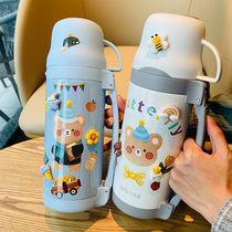 Large capacity thermos cup with lid 1000ml portable ladies high-value water cup stainless steel kettle baby out
