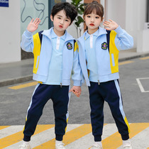 Primary school uniforms Spring and autumn childrens clothing sportswear suits College foreign-class uniforms four-piece kindergarten Garden uniforms