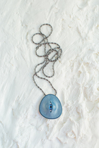 Alleyes Fog Blue | Handmade Leather Eyeball Necklace Pendant Plankateliers