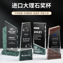 Creative Crystal Trophy is set to make a new high-grade marble jade medal Outstanding Employees 2022 Annual Meeting Awards