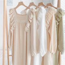 Fairy air flutter ~ pyjamas womens spring and autumn pure cotton cotton cloth palace windy and lovely days of sweet and dinghy dresses for womens summer