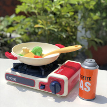 Childrens house toy simulation card gas stove kitchen stove side stove cooking rice cooking puzzle