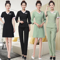 High-end beauty salon work clothes suit women beautician pants summer technician clothes Dress autumn and winter temperament