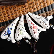 Ocarina musical instrument 12-hole alto c tune 12-hole AC tune Hand-painted beginner to play ocarina send tutorial bag