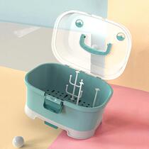 Drain rack baby bottle baby bottle storage box rack with cover dust drain rack drying rack baby tableware storage