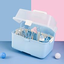 Baby bottle storage box drain with lid dustproof baby tableware drying stand large storage box
