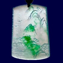 Nine stone jade Guanyin pendant landscape jade custom jewelry handle brave cabbage Buddha pendant wool live broadcast special shoot