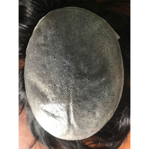 Mens bionic film scalp replacement wig piece full real hair silk repair head bionic scalp replacement block