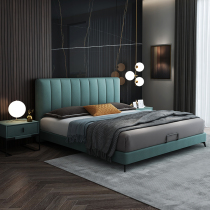 Italian minimalist leave-in technology cloth bed Light luxury 1 8 meters Nordic modern minimalist master bedroom double bed Master bedroom wedding bed