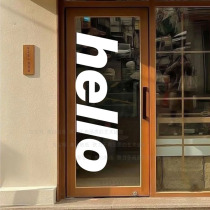hello English letter wall stickup mirror photo decoration ins wind clothing milk tea coffee shop glass door stickers
