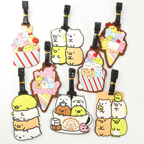 Fried shrimp corner luggage tag travel case hanging card silicone Creative Penguin White Bear yellow cat check boarding pass pendant decoration