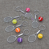 Mini alloy tennis racket pendant trinket key chain tennis member club souvenir bag hanging
