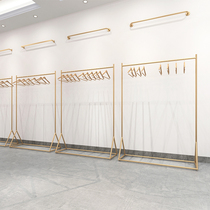 Clothing store special clothes hanger display rack gold hanging clothes pole rack floor-to-ceiling childrens clothing shop display rack