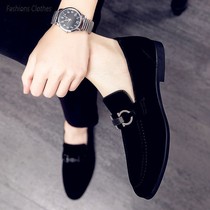 Tide brand casual leather shoes mens autumn 2021 New retro British mens Bean shoes a pedal lazy shoes tide