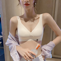 Weimei unscented underwear womens thin breasts gathered without steel ring to close the milk anti-sagging sports bra