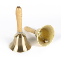 Wooden handle copper bell Hand bell Musical instrument 8cm Small class bell Upper and lower class bell Hand bell Copper class bell Big class bell