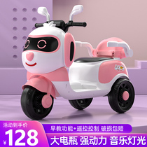 Childrens electric motorcycle tricycle boys boys and girls children can take a large number of charging remote control battery car
