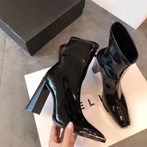 Good-looking oh good-wearing short boots thick heels middle-barrel elastic socks boots women