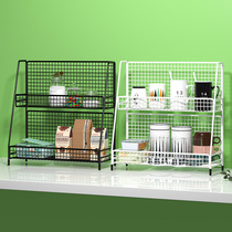 Water cup shelf rack desktop double-layer glass mark coffee tea cup household storage cabinet drying cup drain rack