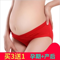 Pregnant woman wedding red underpants Big code Ben life New Year Great Red Pregnancy Postpartum Shorts Underwear V-shape Pants Head Breathable