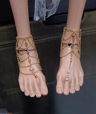 taobao agent Scarf hand -made/ankle chain/body chain BJD leg chain three -point uncle daughter -in -law with jewelry color plating color plating 14K gold